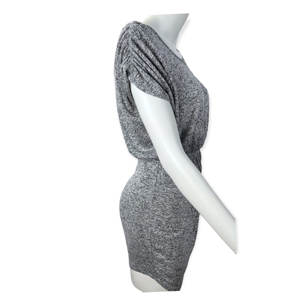 Poetry Gray Slouchy Ruched Draped Shoulders Dress Size L - Picture 6 of 16